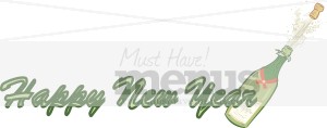 Happy New Year with Popping Champagne