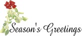 Season's Greetings Black Script with Mistletoe