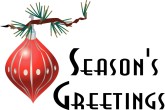 Season's Greetings with Ornament Menu Announcement
