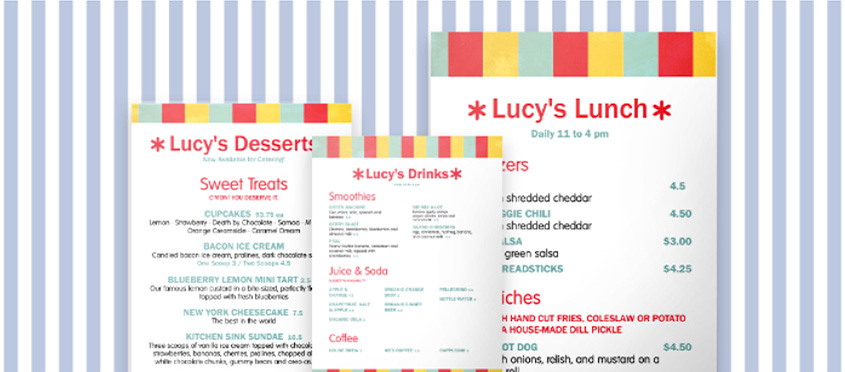 restaurant menu design tips - menus