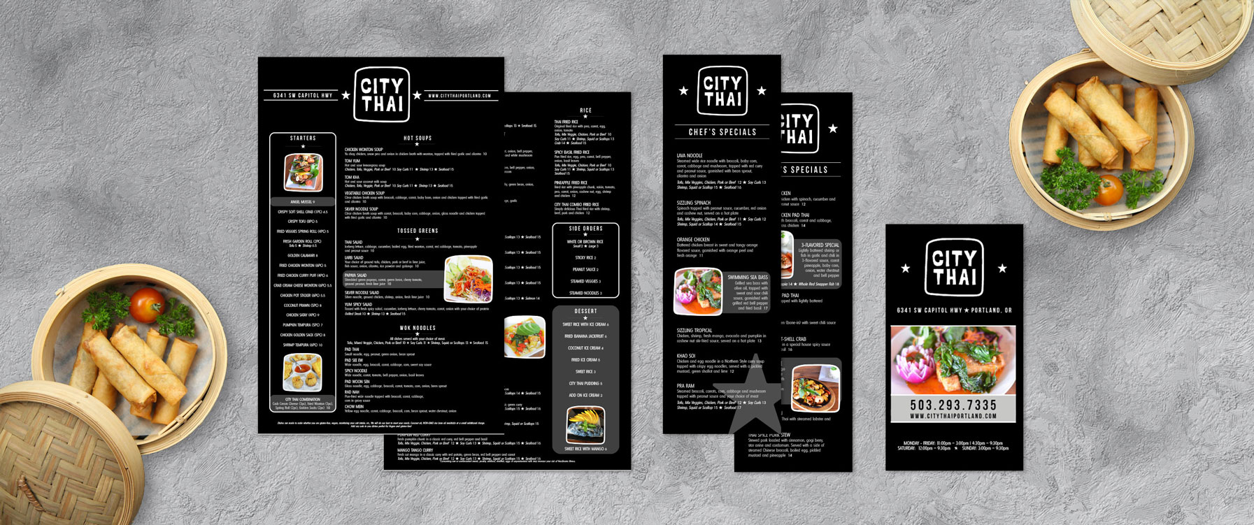 Graphic Design for Asian food menus