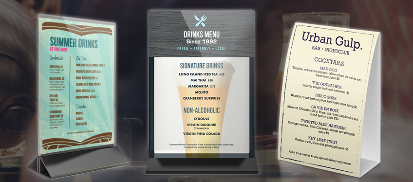 Use a drinks menu when possible
