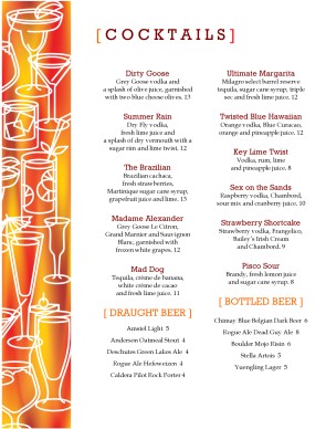 fun menu templates