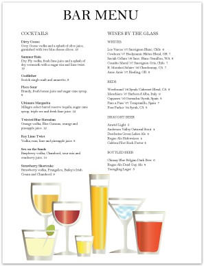 Bar Menu