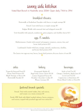 breakfast menu templates free