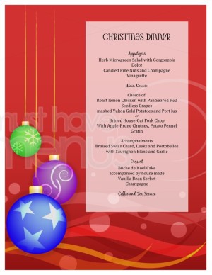 Christmas Dinner Menu Template