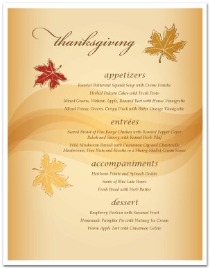 Autumn Breezes Menu