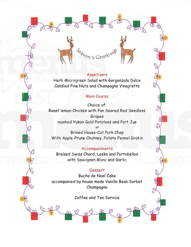 Seasons Greetings Menu | page 1