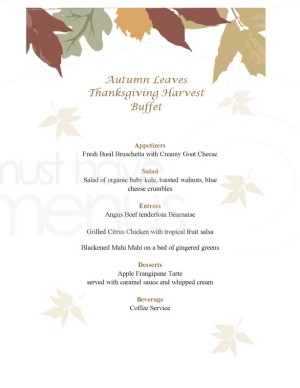Autumn Buffet Menu