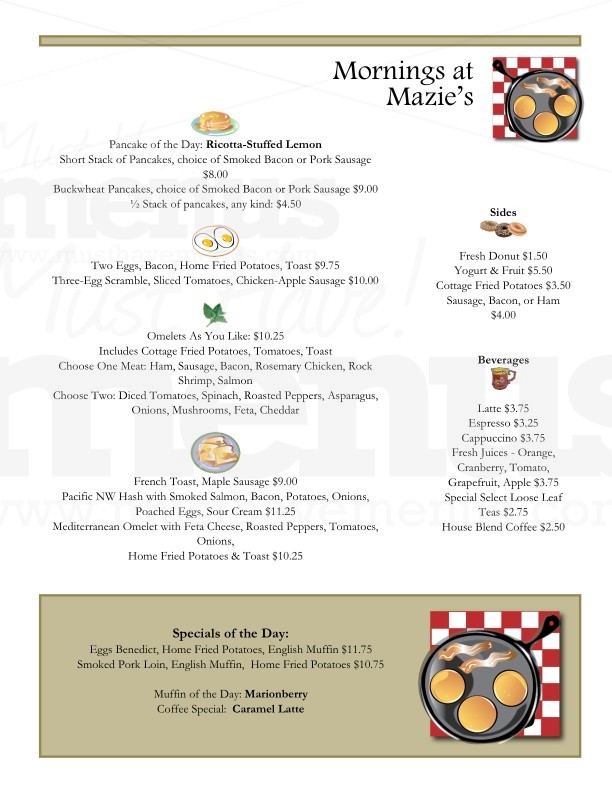 Breakfast Menu | page 1