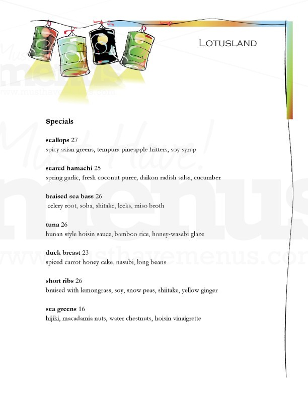 Asian Spotlight Menu | page 1
