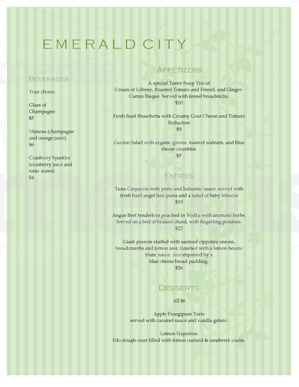 Cool Summer Stripes Menu | page 1