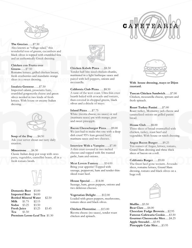 Diner Menu | page 1