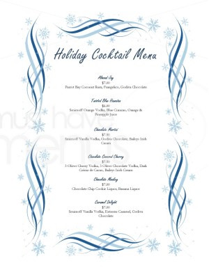 Swirly Cocktail Menu