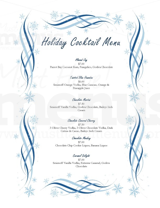 Swirly Cocktail Menu | page 1
