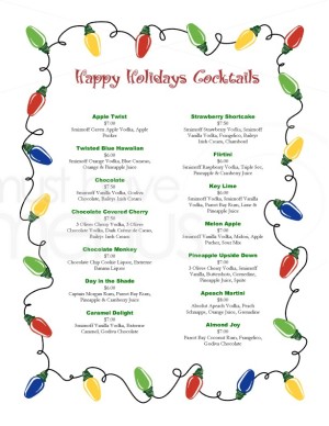 Holidays Bar Menu
