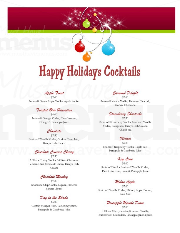 Happy Holidays Cocktails | page 1