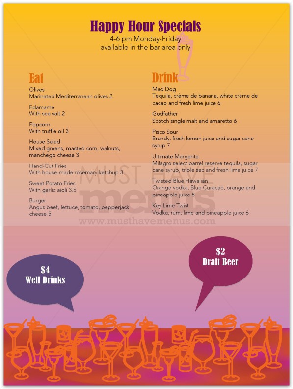 Happy Hour Menu | page 1