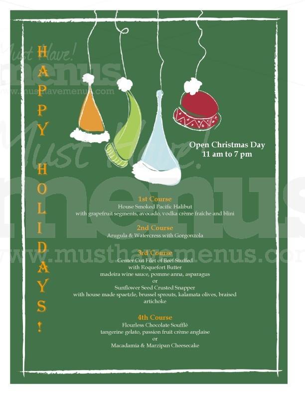 Winter Hat Christmas Menu | page 1