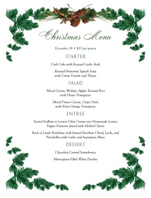 pine boughs christmas menu christmas menus pine boughs christmas menu christmas menus