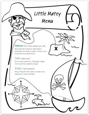 Pirate Children's Menu