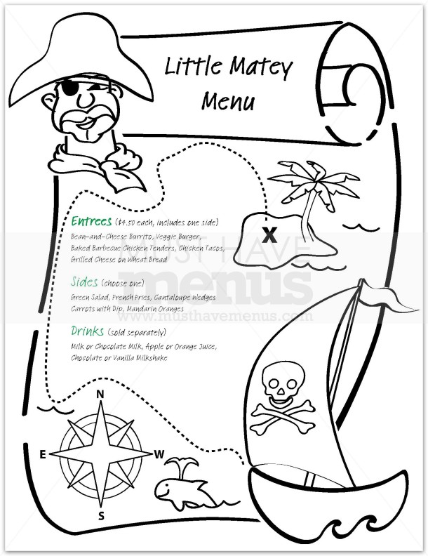 Pirate Children's Menu | page 1