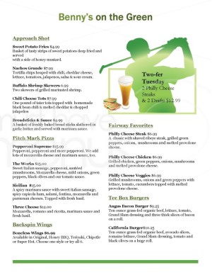 Golfer Menu