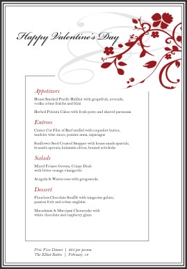 elegant menu