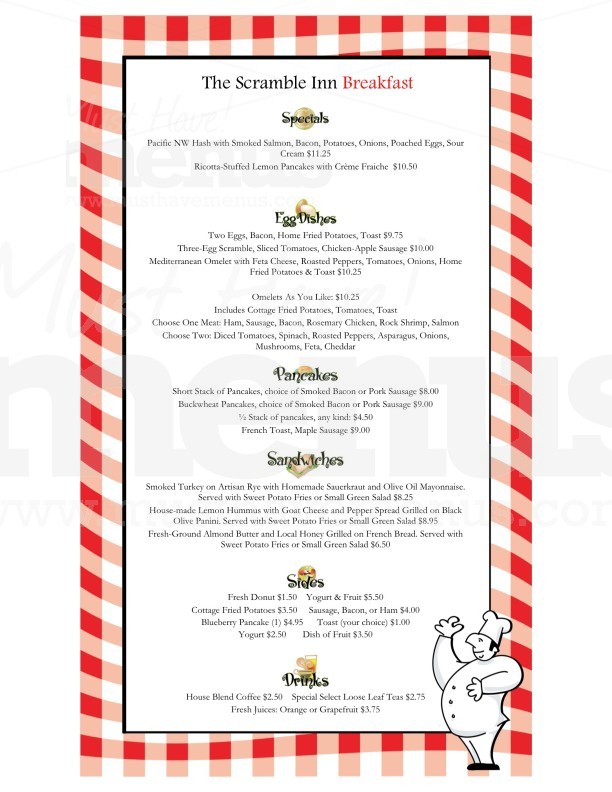 Red Check Breakfast Menu Long | page 1