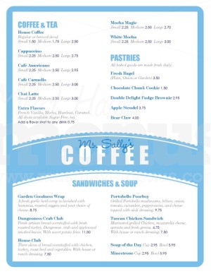 Diner Coffee House Menu
