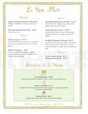 French Menu