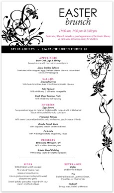 Easter Sunday Brunch Menu Long