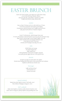 Easter Brunch Menu Long