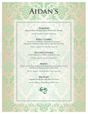 Irish Tasting Menu