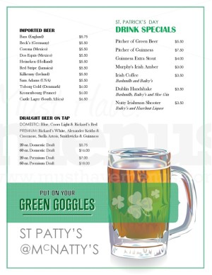 St. Patty's Menu