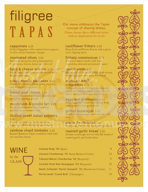 Tapas Food Menu | page 1