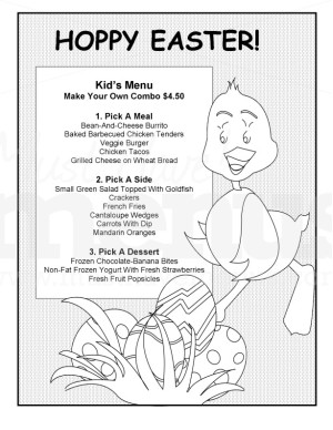 Hidden Eggs Coloring Easter Menu