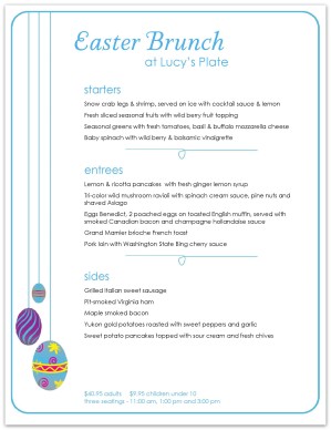 Easter Eggs Easter Menu