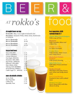 Color Blocks Pub Food Menu