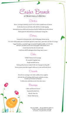 easter menu template