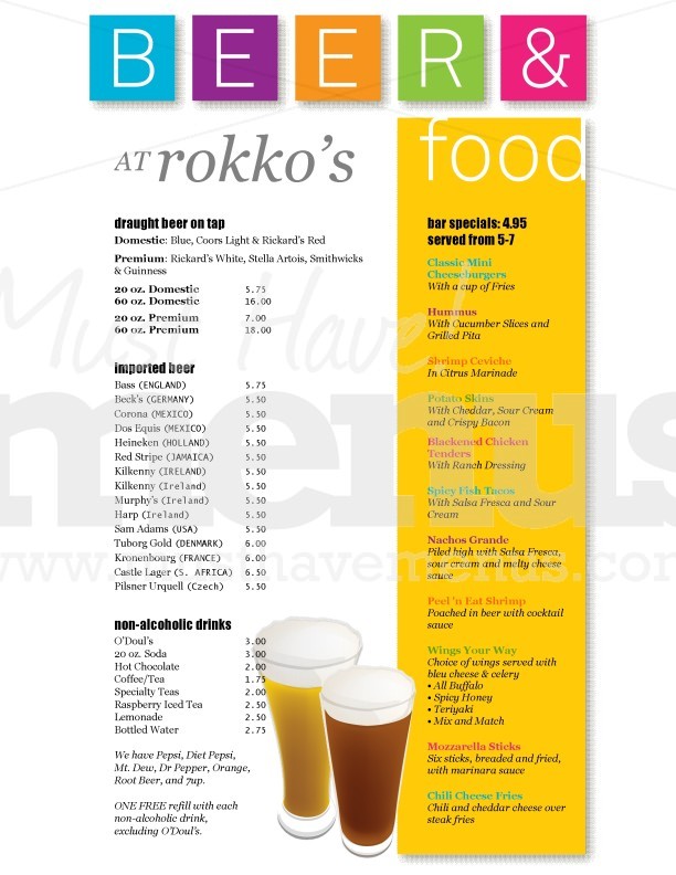 Color Blocks Pub Food Menu Long | page 1
