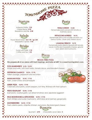 Rustic Pizza Menu