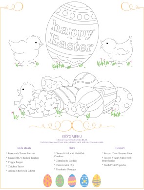 Customize Kid's Easter Egg Menu