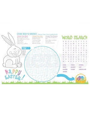 Happy Bunny Kids Easter Menu