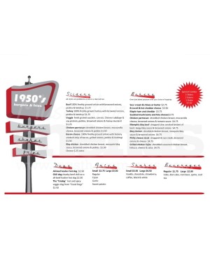 Diner Burger Menu Long