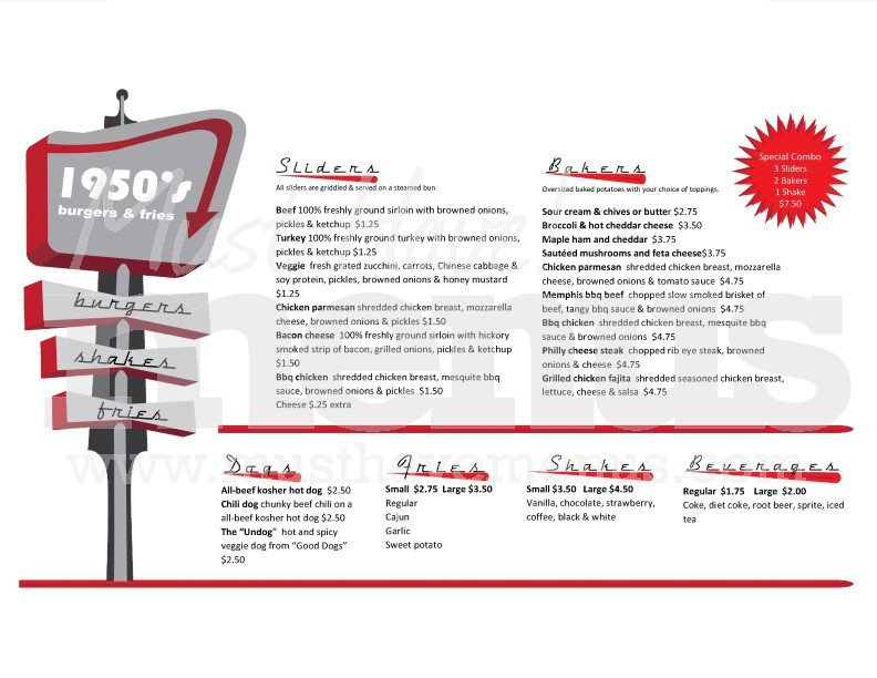 Diner Burger Menu Long | page 1
