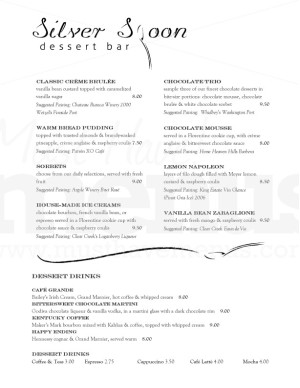 Spoon Dessert Menu