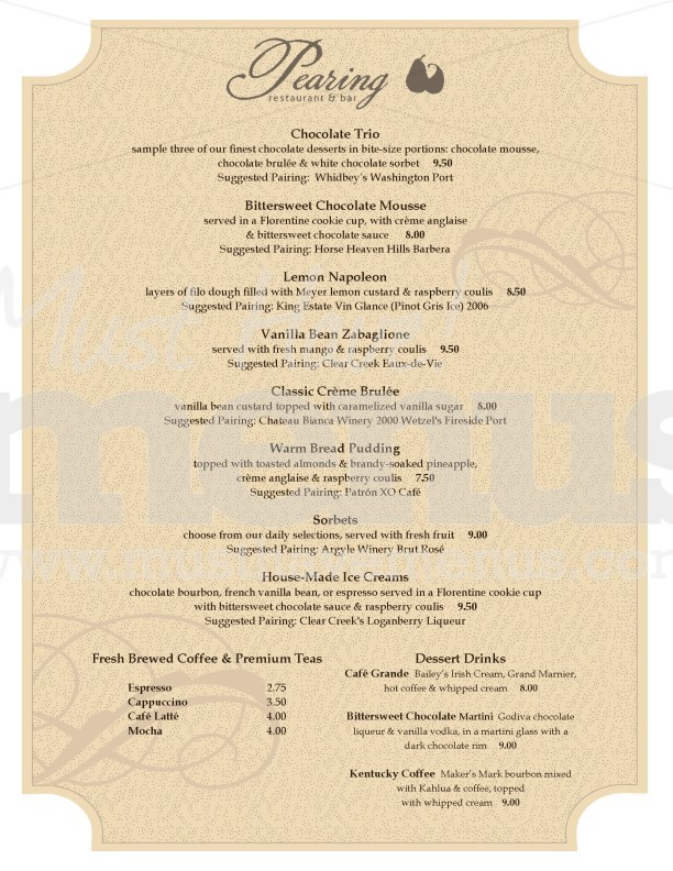 Antique Bakery Menu | page 1