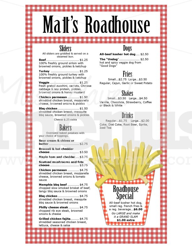 Tablecloth Burger Menu Long | page 1