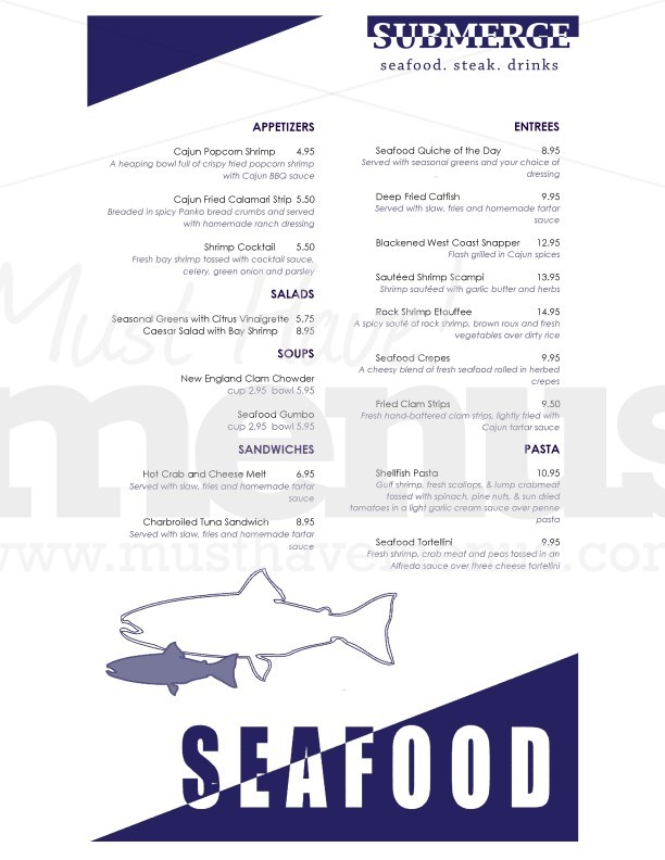Seafood Dinner Menu Long | page 1